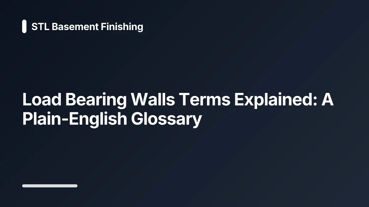 load bearing walls glossary