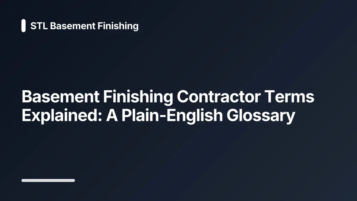 basement finishing contractor glossary