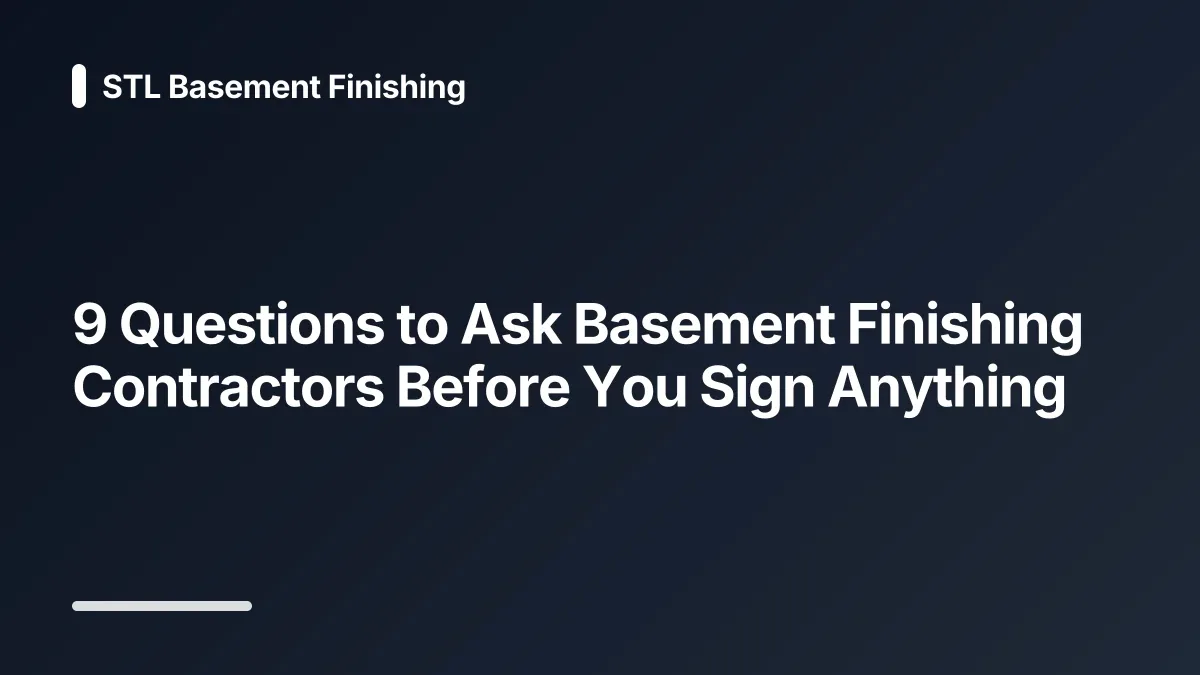 basement finishing contractors